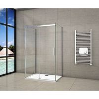 aica mampara de ducha corredera frontal y dos paneles laterales perfil cromado vidrio antical 8mm 680-700x1433-1453x678-698x1950mm