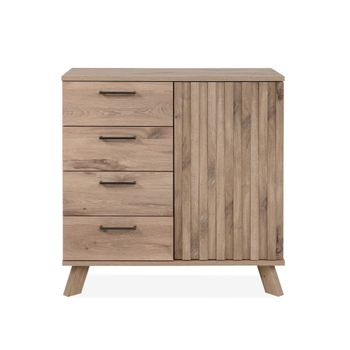 Aparador 4 cajones 1 puerta decor roble l85 cm