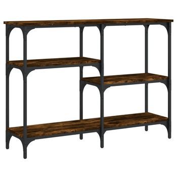 Mesa Consola | Mesa De Entrada | Mesa Auxiliar Madera De Ingeniería Roble Ahumado 102x29x75 Cm