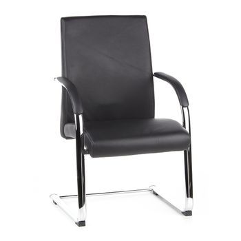Silla De Confidente / Silla Voladiza Barolo V Piel Negro Hjh Office
