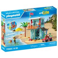 playmobil torre de vigilancia con coche de playa juego de figuras 4 anos - 71903