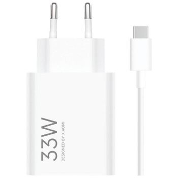Xiaomi Adaptador de Corriente de Carga Rápida 33W USB-A Blanco + Cable USB-A a USB-C