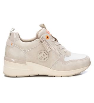 Refresh para mujer. 17125802-HIELO Zapatillas Con Cuña Blanco Roto -Altura Plataforma 5Cm- (41), 1 a 3cm, Cremallera, Casual