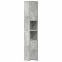 armario bano  mueble bano madera contrachapada gris hormigon 30x30x1835 cm