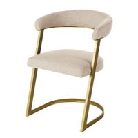 sillon de tela jaspeada cruda y patas de hierro