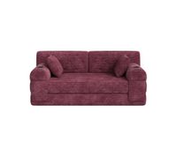 sofa cama 2 plazas - respaldo alto estructura metalica espuma de alta densidad portavasos y bolsillos laterales - rojo vino