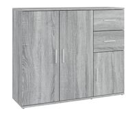vidaxl aparador de madera contrachapada gris sonoma 91x295x75 cm