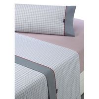 juego de sabanas estampadas checks - 4 piezas - cama 200 - rojo - disponible en varios tamanos y colores