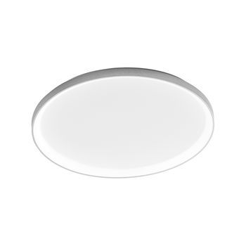 Krizia - Plafón Led Regulable 60w - 5300lm, Luz Cálida 3000k, Difusor Opal, Aluminio Blanco Satinado, D.60 Cm, Ip20, Diseño Moderno