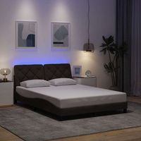 cama matrimonial  cama para adultos  estructura de cama con led sin colchon marron oscuro 140x200 cm cfw5781689