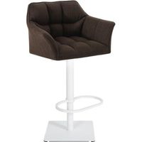 taburete de bar damaso con tapizado de tela marron 45x64x88 cm clp