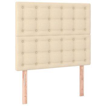 Pack 2 Uds Cabeceros Cama | Panel De Cabeceras De Tela Color Crema 80x5x78/88 Cm
