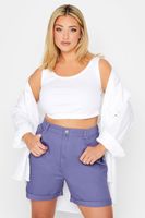 yours vaqueros cortos lavanda mom mujer curvy y tallas grandes yours
