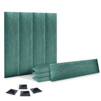 dhome juego de 8 paneles tapizados de tela de lujo pack autoadhesivos para pared acusticos absorbentes proteccion lineal green 60x30cm x8