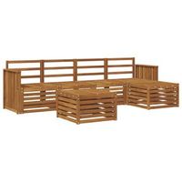 conjunto de sofas de exterior 6 piezas  mueble de jardin natural