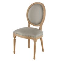 silla medallon de lino gris claro y ceniza macizo