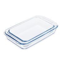 juego de 2 posavasos de cristal - transparent - 173x334x25cm