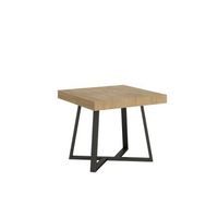 mesa extensible 90x90194 cm zeplir roble natural patas antracita