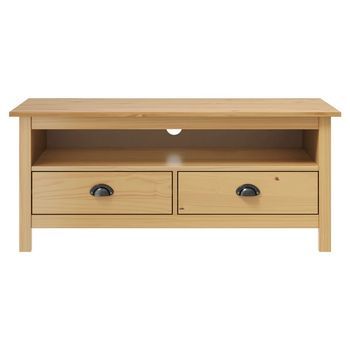 Mueble De Tv Hill Madera Maciza Pino Marrón Miel 110x40x47 Cm