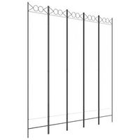 biombo separador de ambientes 5 paneles 200 x 220 cm tela blanca y hierro dec030944