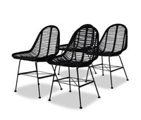 vidaxl sillas de comedor 4 unidades de ratan natural negro