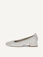 caprice pumps white made of leather with trapeze heel size 40