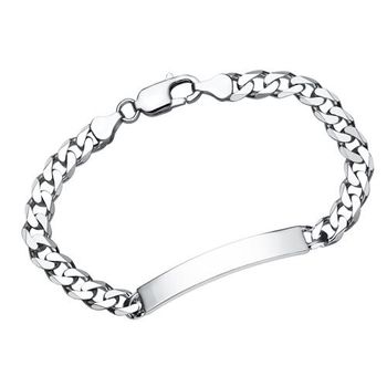 6,5mm pulsera de plata 925 grabado