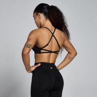 sujetador deportivo sin costuras con tirantes lift para mujer de mp - negro - xl