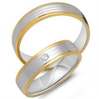 alianzas 18 quilates oro blanco amarillo con diamante