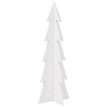 Árbol De Navidad De Adorno Madera Maciza Pino Blanco 112 Cm Vidaxl