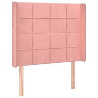 cabecero cama  panel de cabecera con orejas de terciopelo rosa 83x16x118128 cm