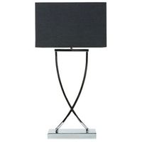 lampara de mesa de metal negro plateado poli algodon 62 cm sala de estar yasuni