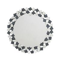 espejo circular marco damero bicolor 72132