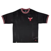 camiseta nba mesh chicago bulls logo oversized new era negra