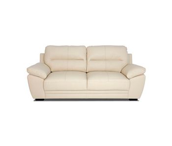 Sofá de piel 3 plazas richard color beige - conforama
