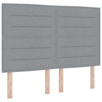 cama tapizada 203x144x128 cm poliester - gris