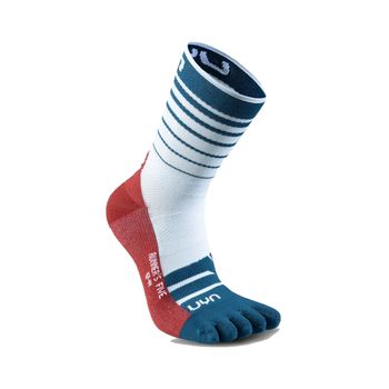 UYN Runner's Five Calcetines Para Correr Hombres-Blanco,Azul