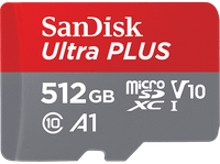tarjeta micro sdxc - sandisk ultra plus 512gb 160 mbs uhs-i v10 a1 c10 adaptador sd multicolor