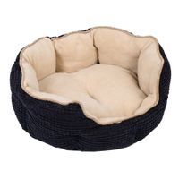 cozy kingdom snuggle bed - black  beige - 60 x 55 x 22 cm l x w x h