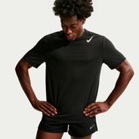 nike aeroswift  camiseta de running hombres - negro blanco