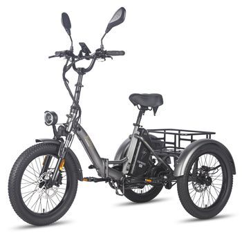 Fafrees F20 Mate Triciclo Eléctrico - Motor 500w Batería 48v21ah Frenos Hidráulicos Neumáticos De 20 Pulgadas - Gris