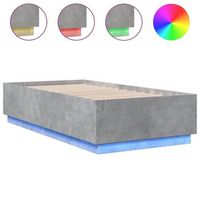 estructura cama con luces led madera gris hormigon 75x190 cm vidaxl