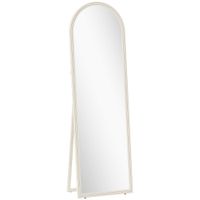 homcom espejo de cuerpo entero 50 x 160 cm independiente para montar en la pared marco curvo blanco