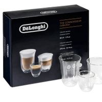 delonghi la coleccion connoisseur juego de 2 vasos de doble pared espresso 2 cappuccino 2 lattemacchiato dlsc302