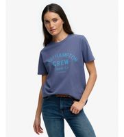 superdry para mujer w1011856a camiseta beach club azul xs casual algodon manga corta marino