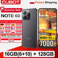 envio desde polonia cubot note 60 telefono inteligente android 15 pantalla de 72 120hz 16gb 610gb de ram 128gb de rom camara de 48mp bateria de 7000mah