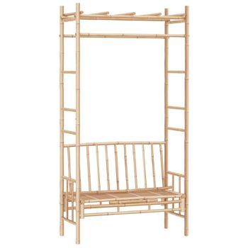 Banco De Jardín | Banco De Exterior | Silla De Jardín Con Pérgola Bambú 116 Cm