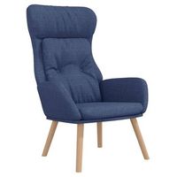 sillon lounge de diseno moderno con reposabrazos de tela azul y patas de madera dec026640
