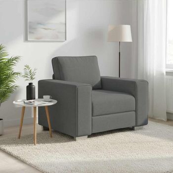 Vidaxl Sillón Gris Oscuro 100 Cm Tela