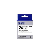 cinta para impresora de etiquetas epson lk-6wbn 24mm 9m negro sobre blanco